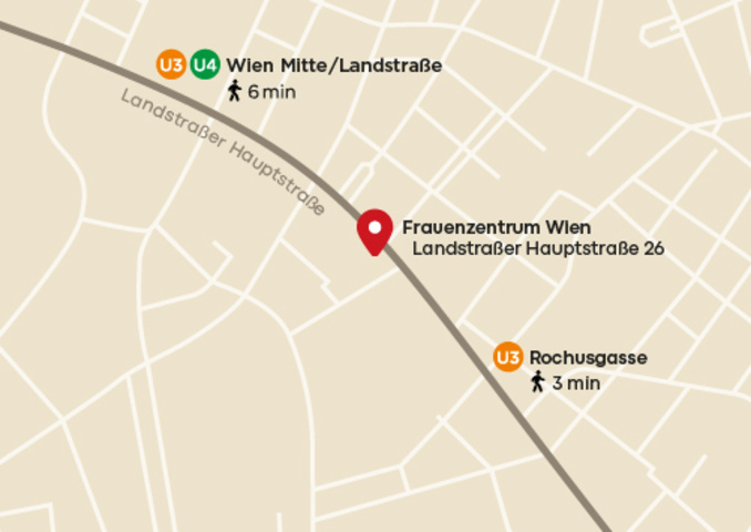 Karte mit Standort Landstraßer Hauptstraße 26, 1030 Wien