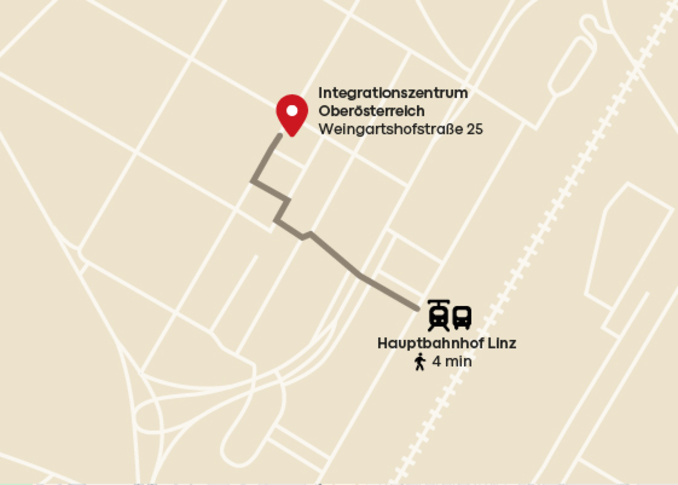 Karte mit Standort "Weingartshofstraße 25"