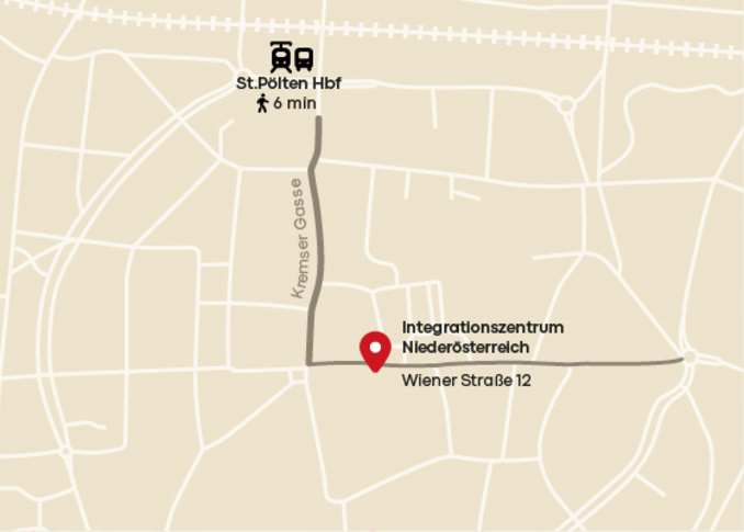 Map showing location "Wiener Straße 12"