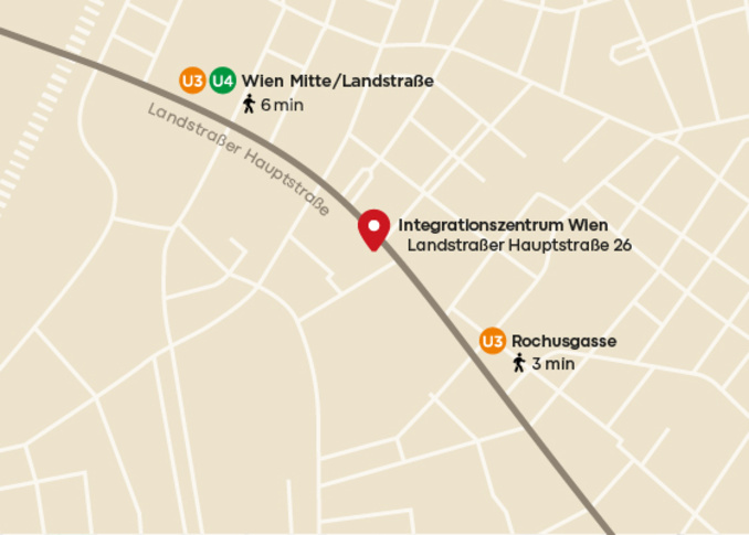 Karte mit Standort Landstraße Hauptstraße 26