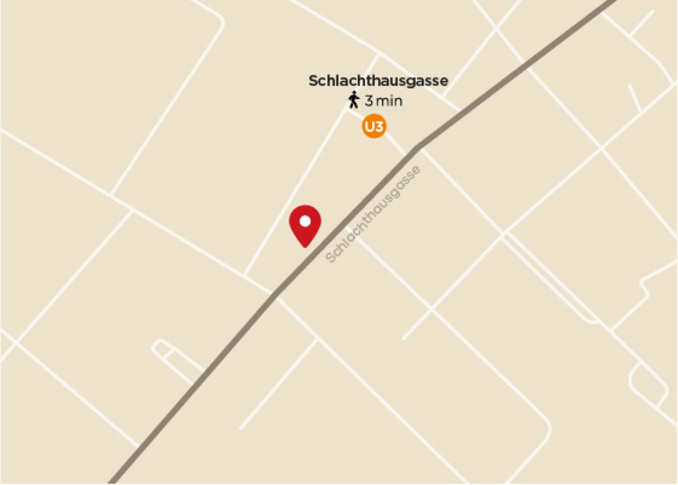 Karte mit Standort "Schlachthausgasse 30"
