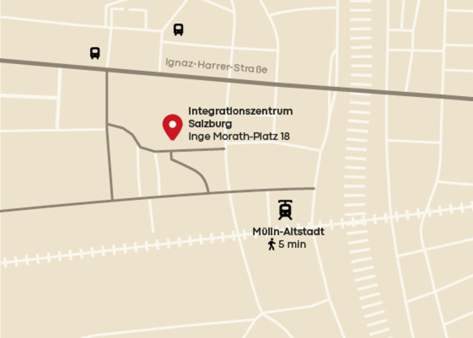 Karte mit Standort Inge Morath-Platz 18, 5020 Salzburg